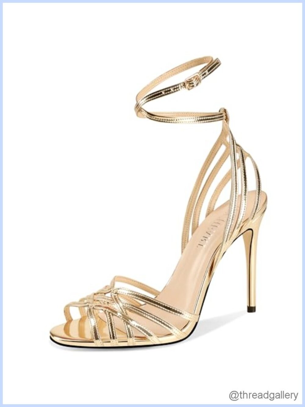 HOCHFART Strappy Lace Up Slingback Stiletto Heeled Sandals Women Open Square Toe